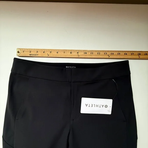 NWT Athleta Stellar Flare Trouser womens 14 petite black athleasure travel work - Picture 9 of 11